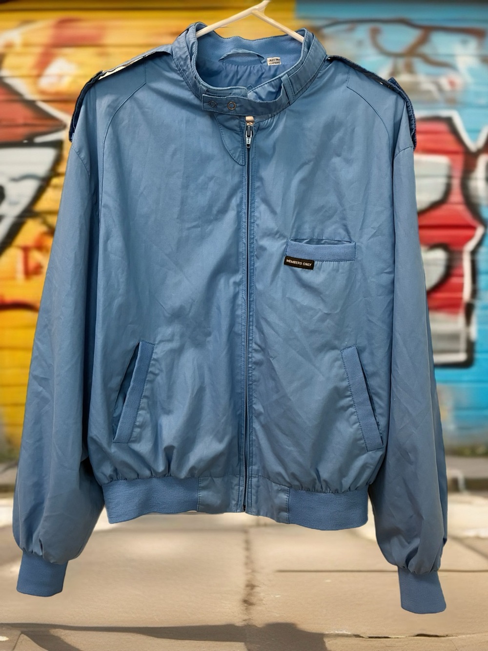 VTG Members Only Classic Sky Blue 80’s Bomber Jacket Size 44 L